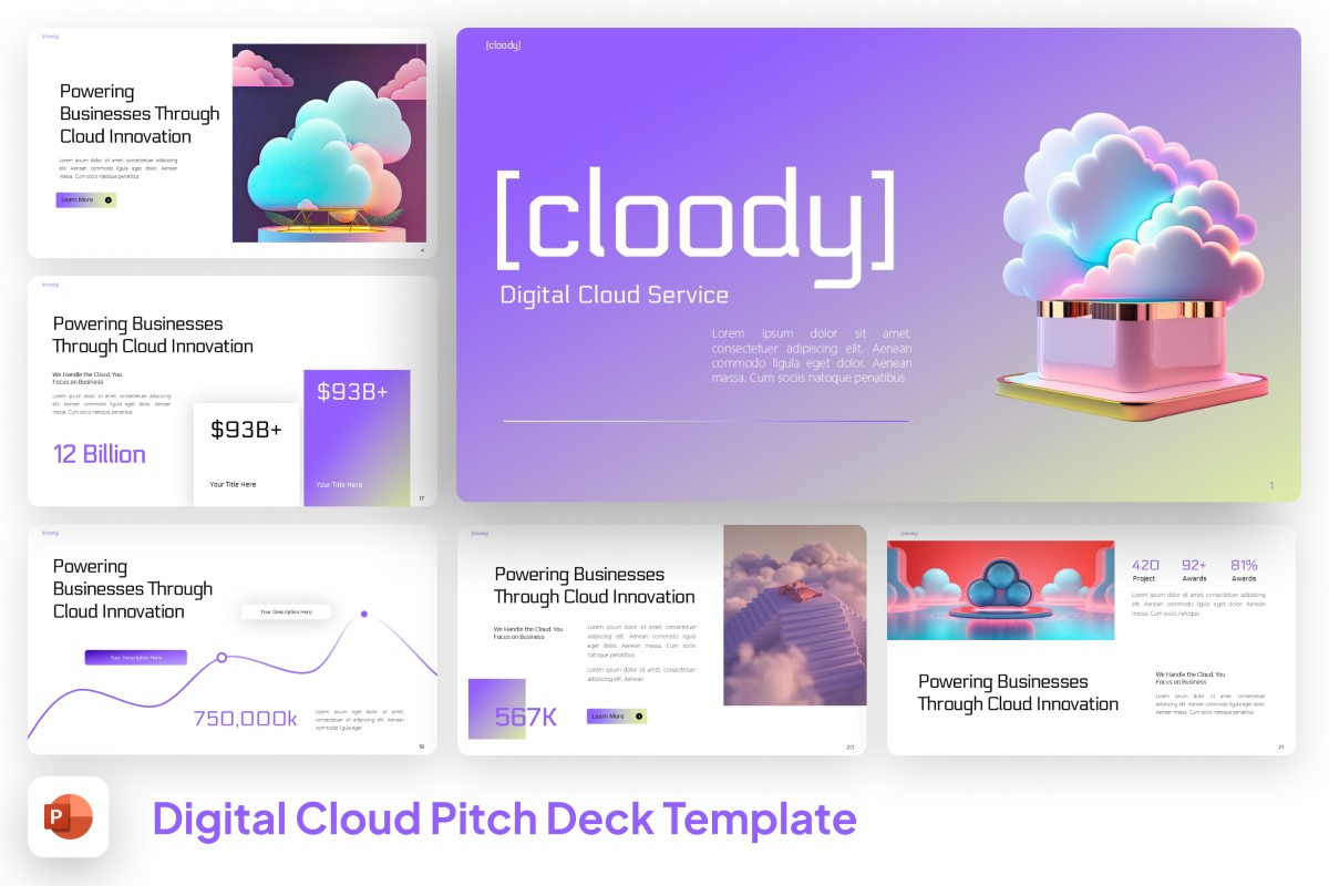 Digital Cloud PowerPoint Template | Nulivo Market
