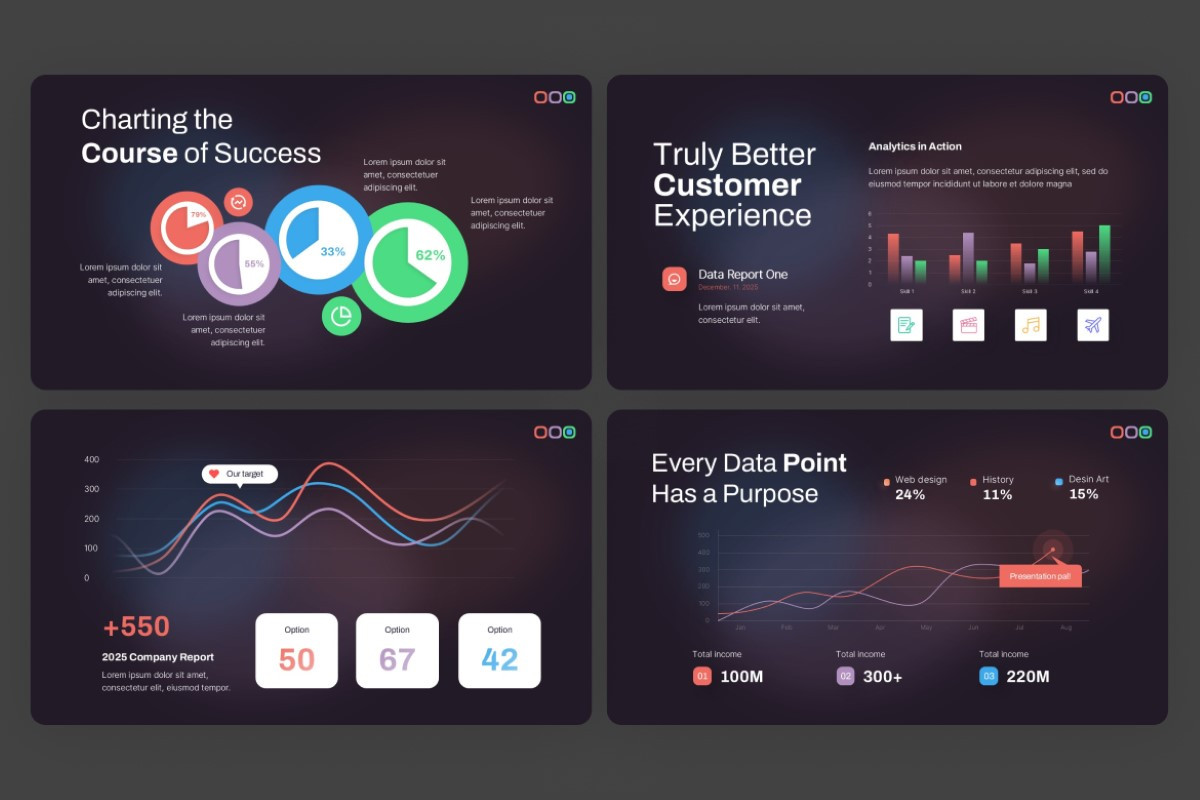 Essential Data Charts PowerPoint Template | Nulivo Market