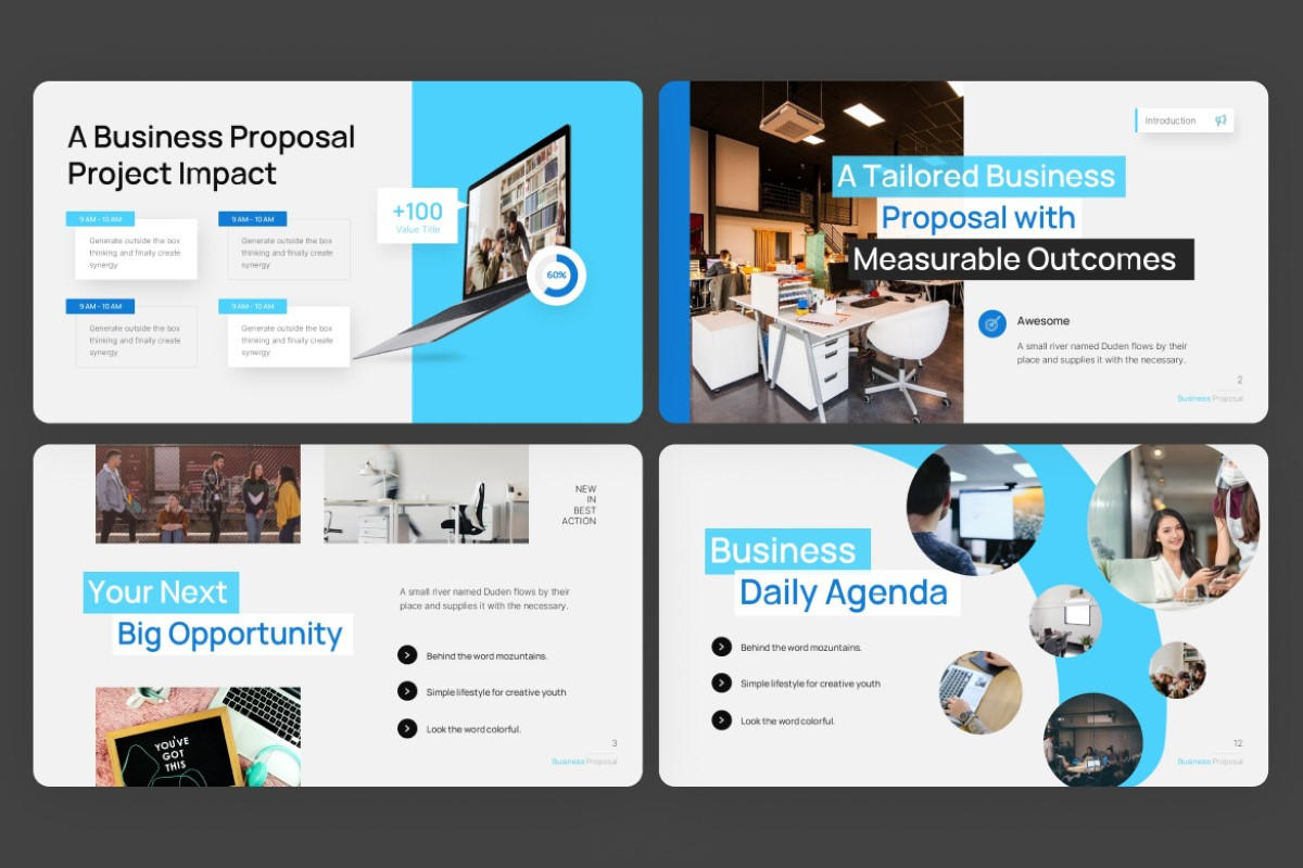 Clean Business Proposal PowerPoint Template | Nulivo Market