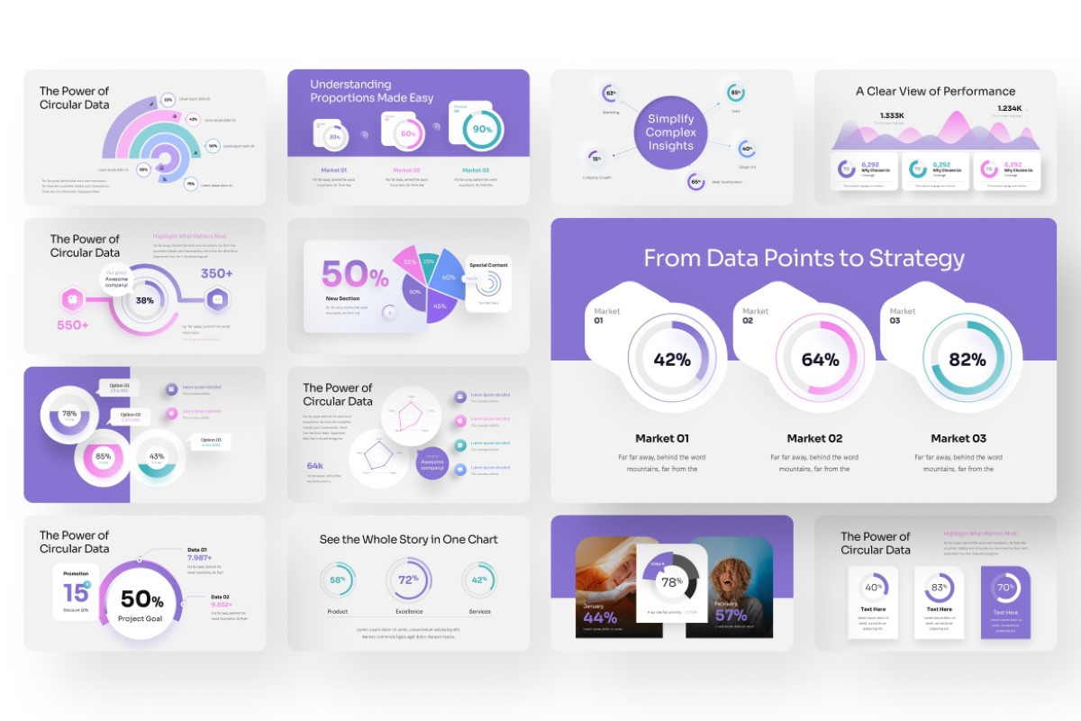 Circle Chart Data PowerPoint Template | Nulivo Market