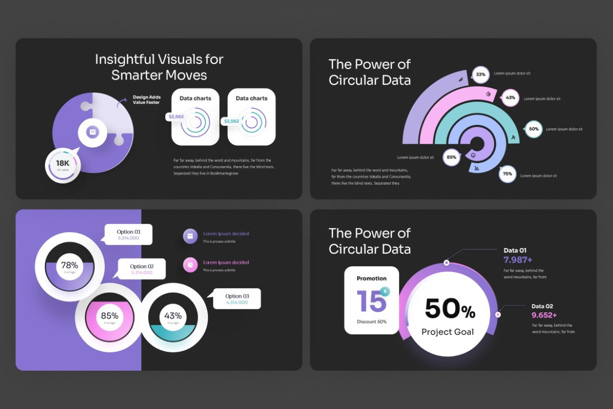 Circle Chart Data PowerPoint Template | Nulivo Market