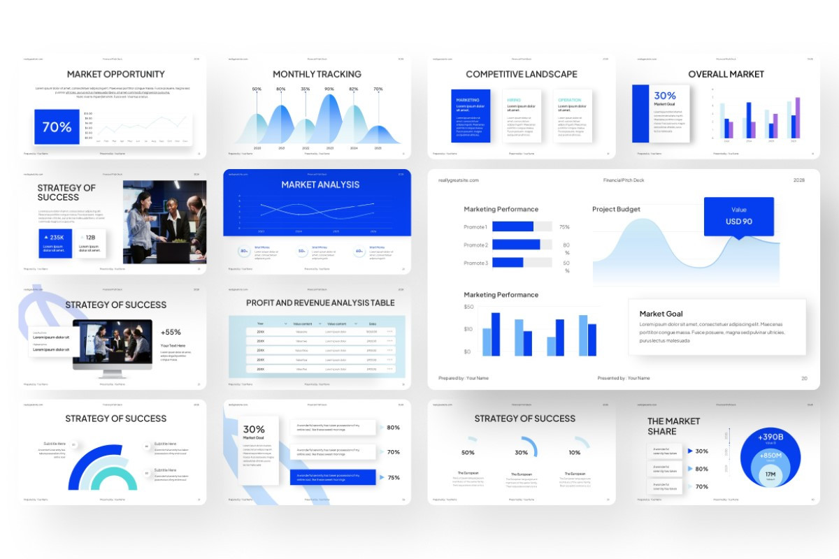 Financial Pitch Deck PowerPoint Template | Nulivo Market