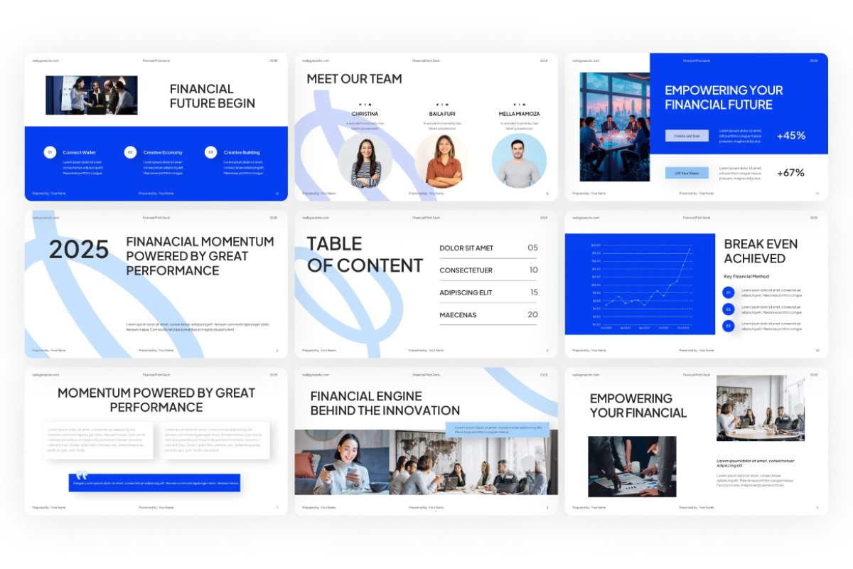 Financial Pitch Deck PowerPoint Template | Nulivo Market