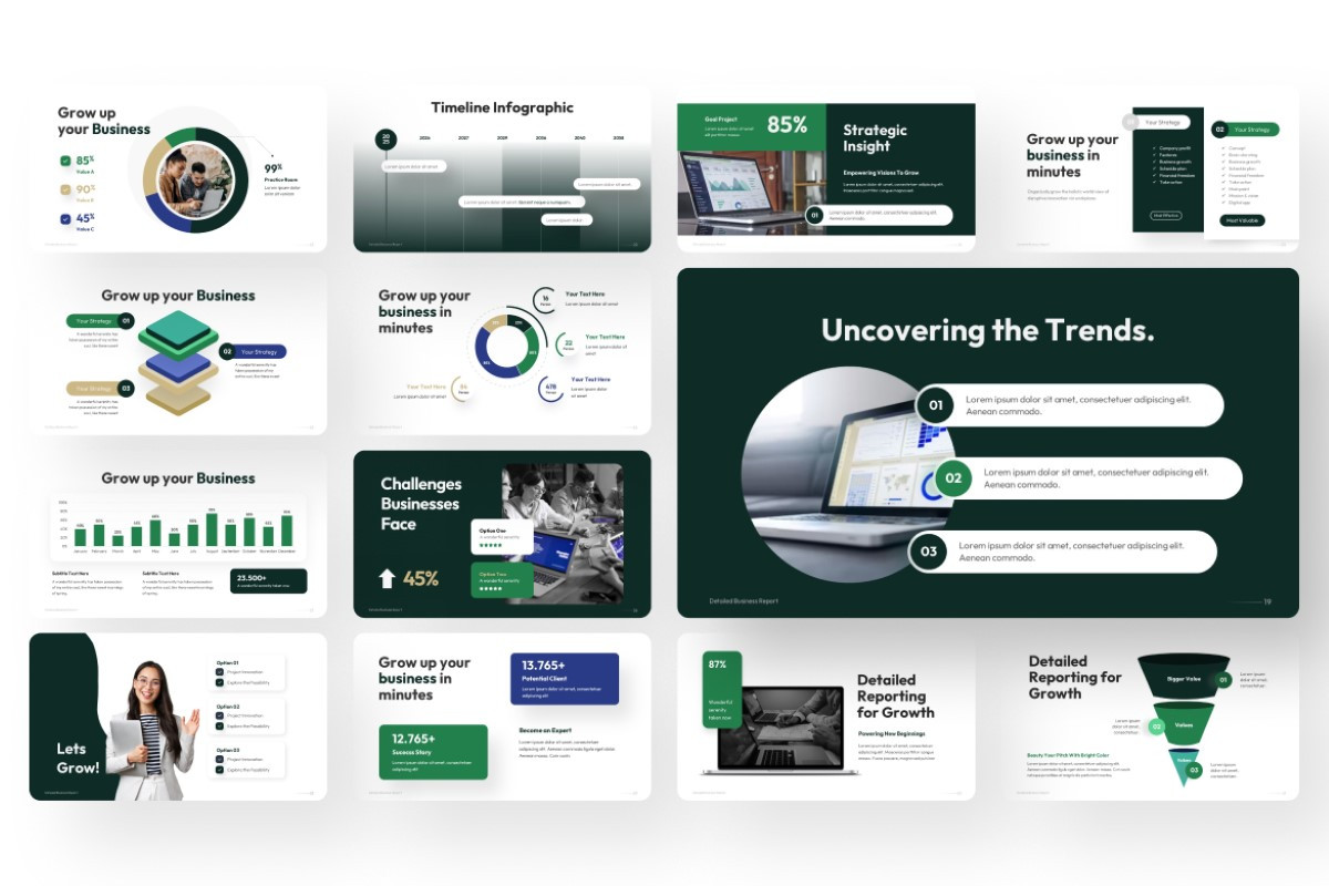 Detailed Business Report PowerPoint Template | Nulivo Market