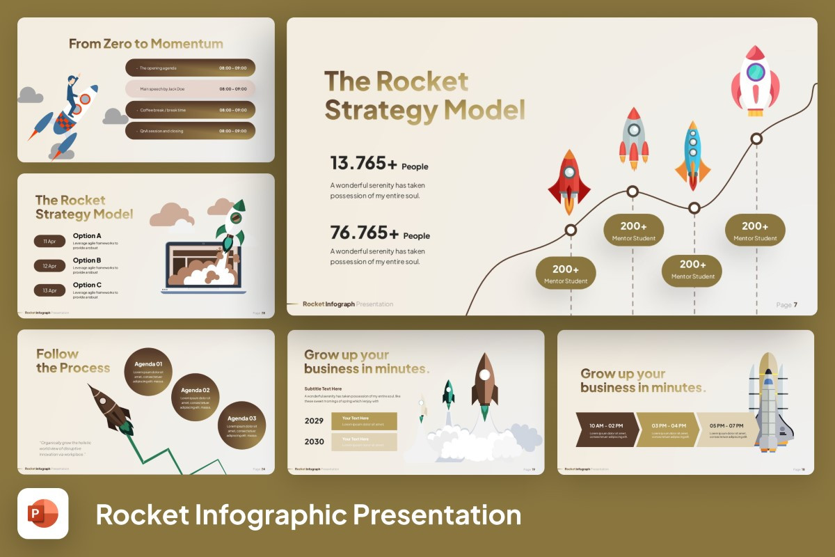 Rocket infographic PowerPoint Template | Nulivo Market