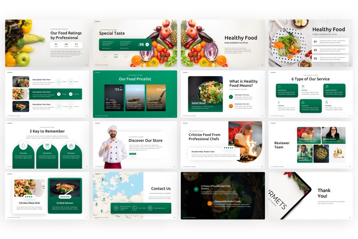 Gourmets Food PowerPoint Template | Nulivo Market