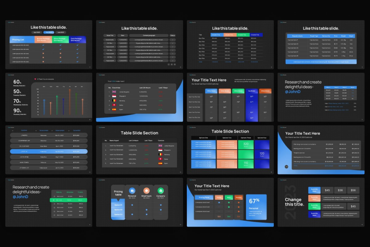 Table Slide PowerPoint Template | Nulivo Market