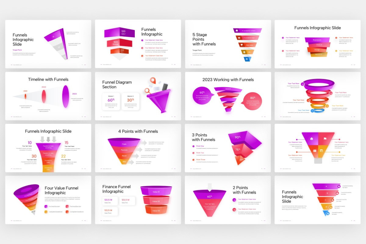Funnel Assets Infographic PowerPoint Template | Nulivo Market