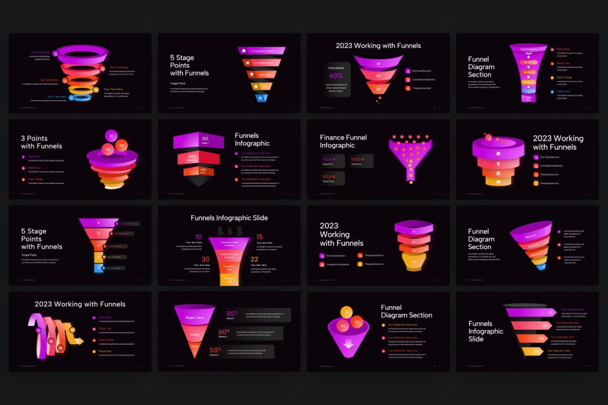 Funnel Assets Infographic PowerPoint Template | Nulivo Market