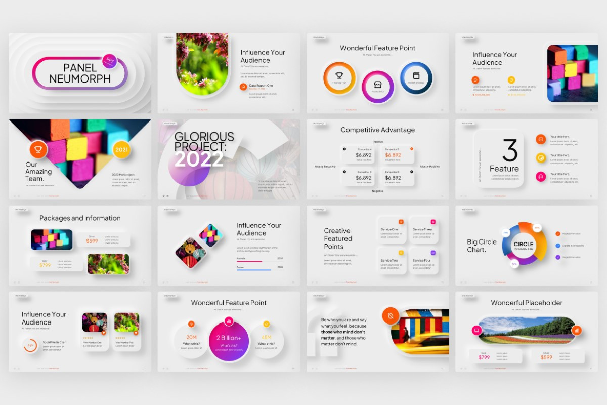 Panel Neumorph PowerPoint Template | Nulivo Market