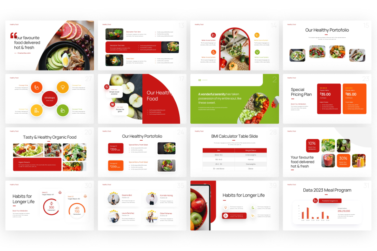 Healthy food PowerPoint Template | Nulivo Market