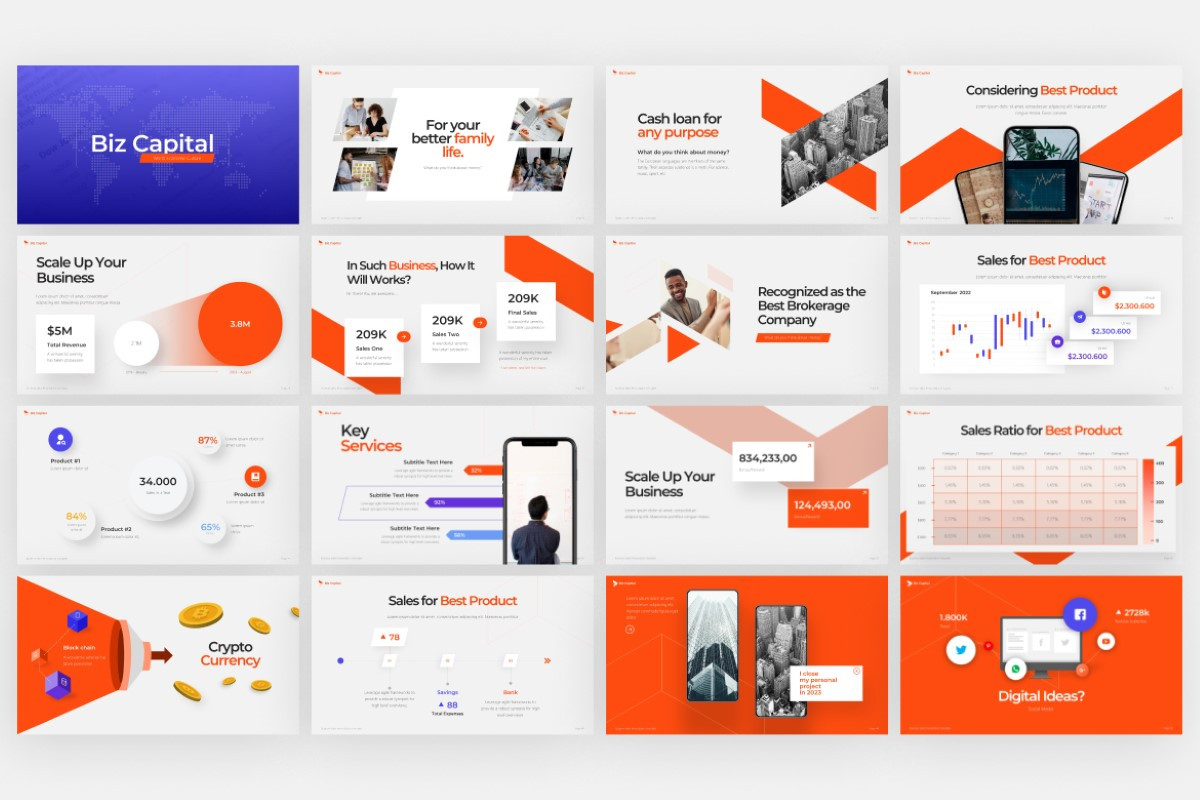 Biz Capital Business Sales PowerPoint Template | Nulivo Market