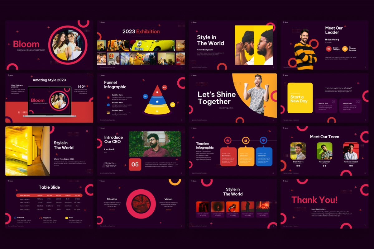 Bloom Geometric Creative PowerPoint Template | Nulivo Market