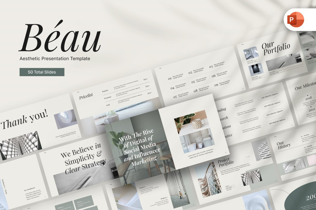 Beau Aesthetic PowerPoint Template | Nulivo Market
