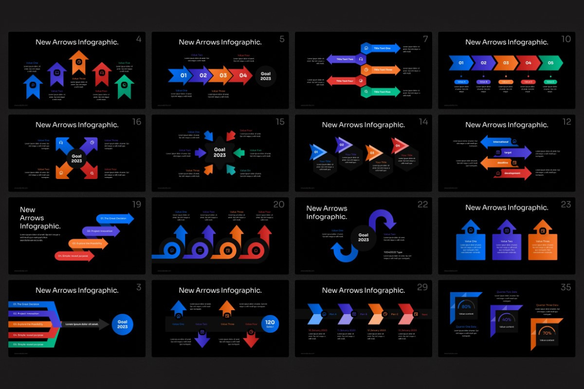 Arrows Infographic PowerPoint Template | Nulivo Market