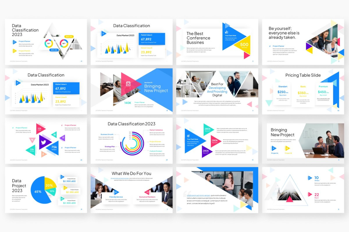 Fun Geometric PowerPoint Template | Nulivo Market