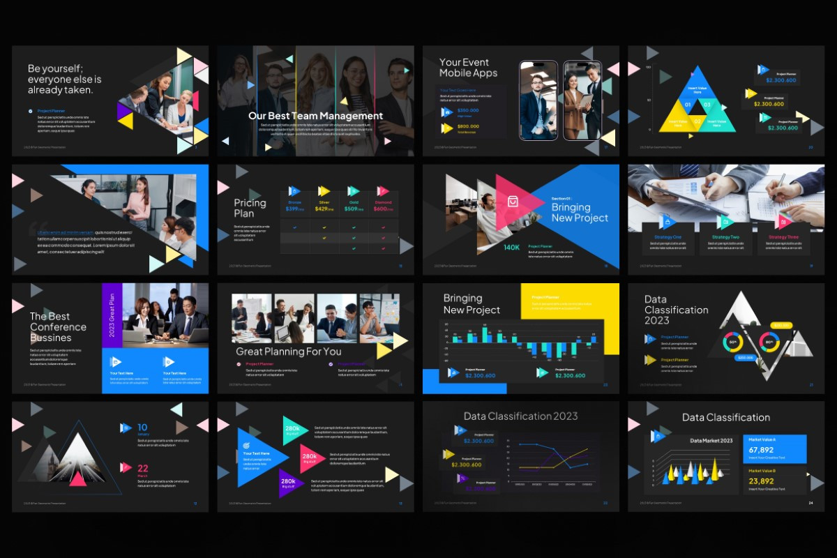 Fun Geometric PowerPoint Template | Nulivo Market