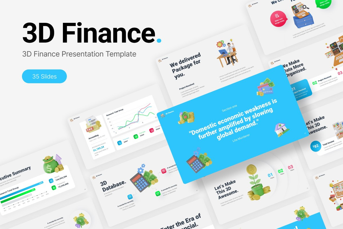 3D Finance PowerPoint Template | Nulivo Market