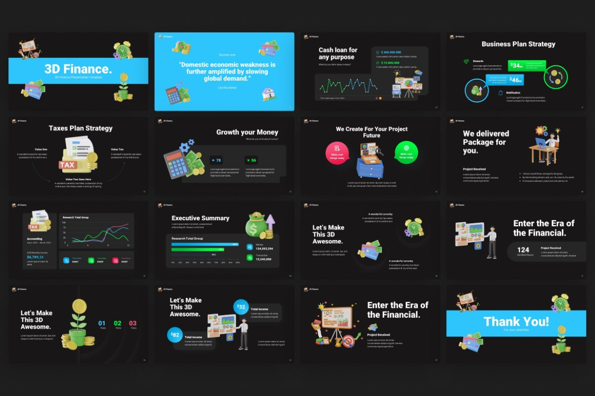 3D Finance PowerPoint Template | Nulivo Market