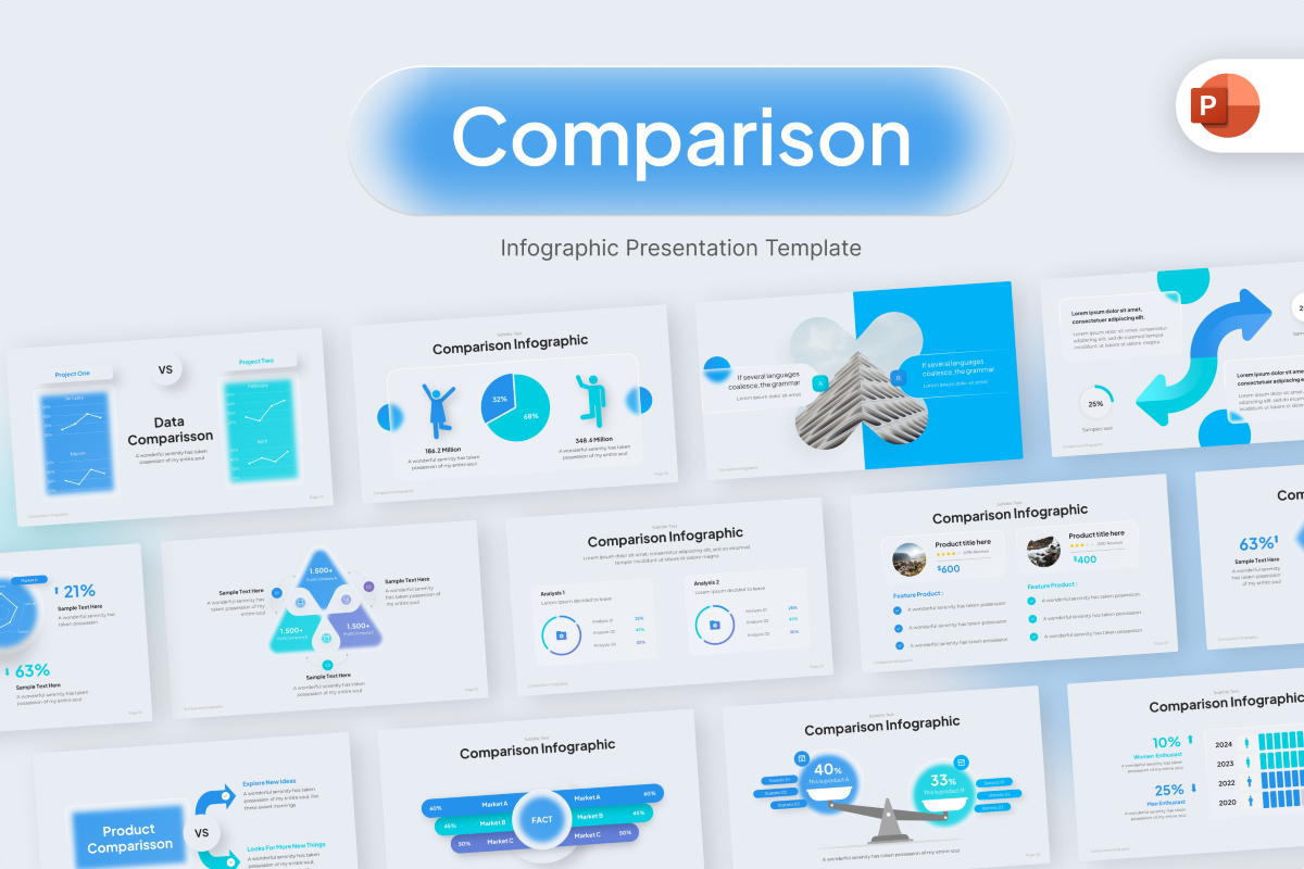 Glassmorph Comparison PowerPoint Template | Nulivo Market