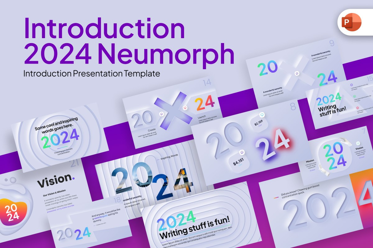 Introduction 2024 Neumorph PowerPoint Template | Nulivo Market