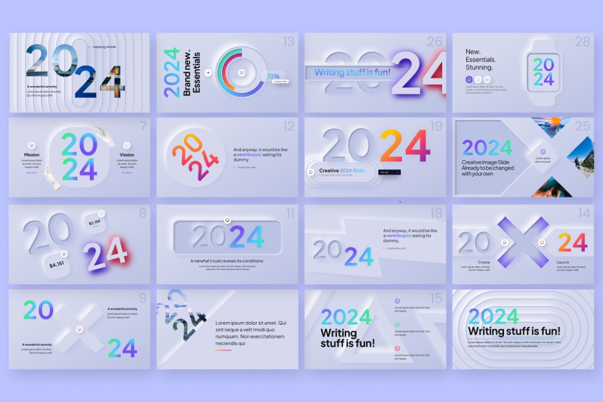 Introduction 2024 Neumorph PowerPoint Template | Nulivo Market