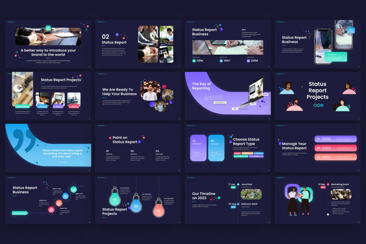 Status Report Business PowerPoint Template | Nulivo Market