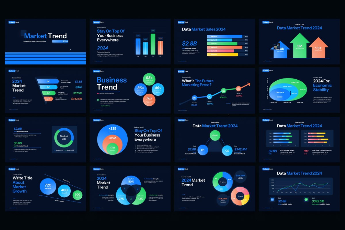 Market Size and Market Trend PowerPoint Template | Nulivo Market