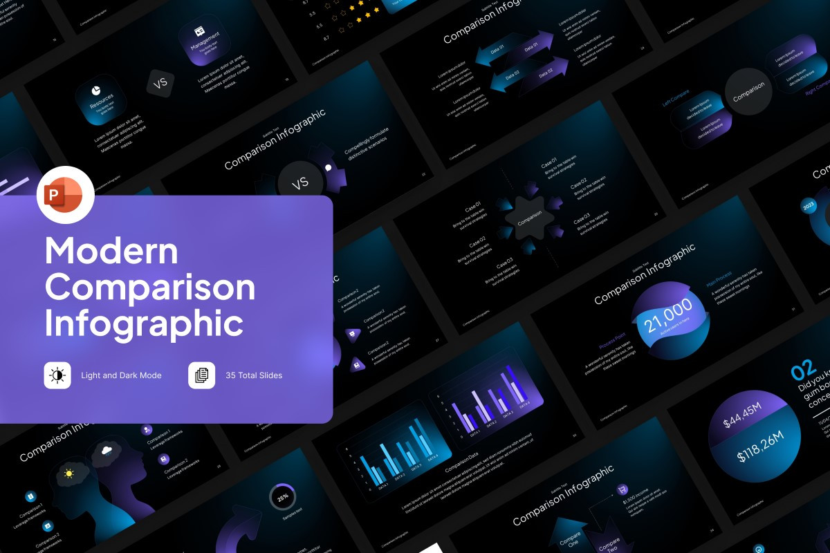 Modern Comparison Infographic PowerPoint Template | Nulivo Market