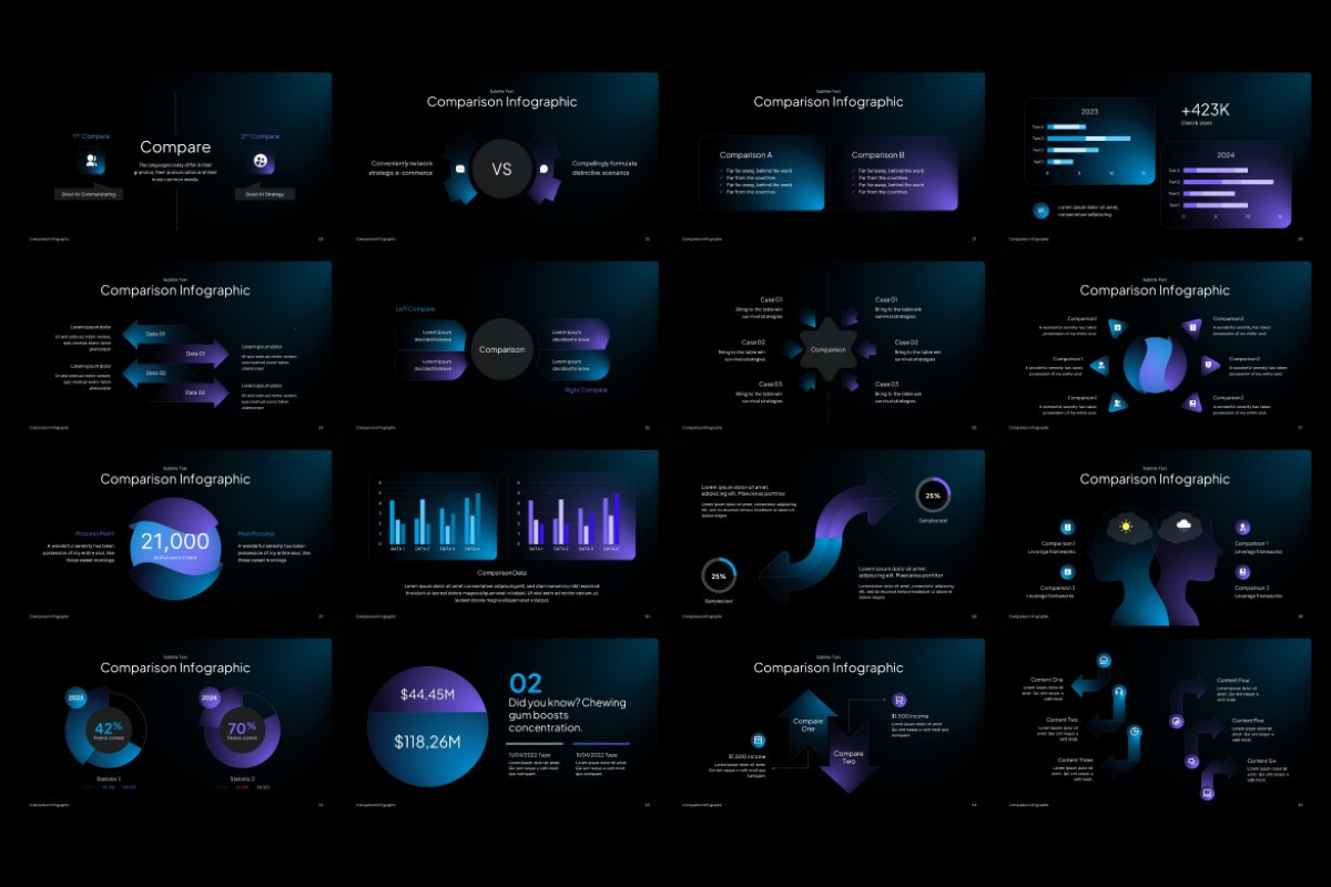 Modern Comparison Infographic PowerPoint Template | Nulivo Market
