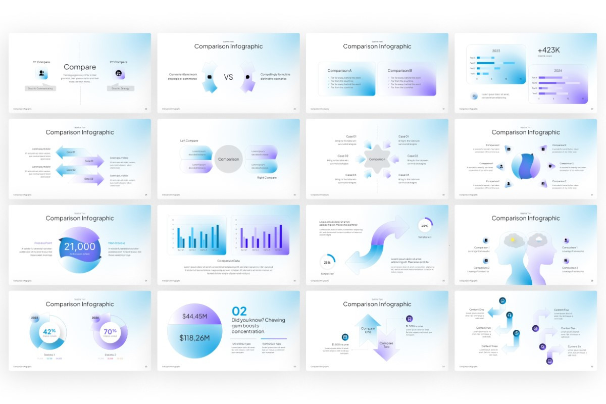 Modern Comparison Infographic PowerPoint Template | Nulivo Market