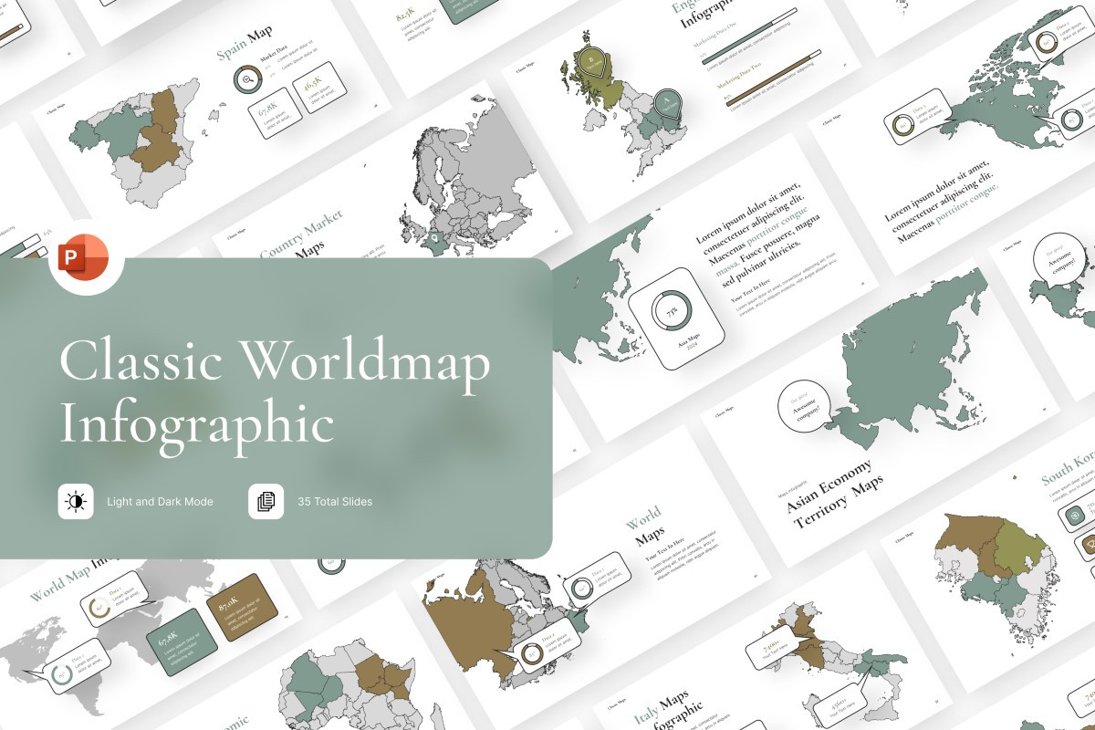 Classic Worldmaps Infographic PowerPoint Template | Nulivo Market