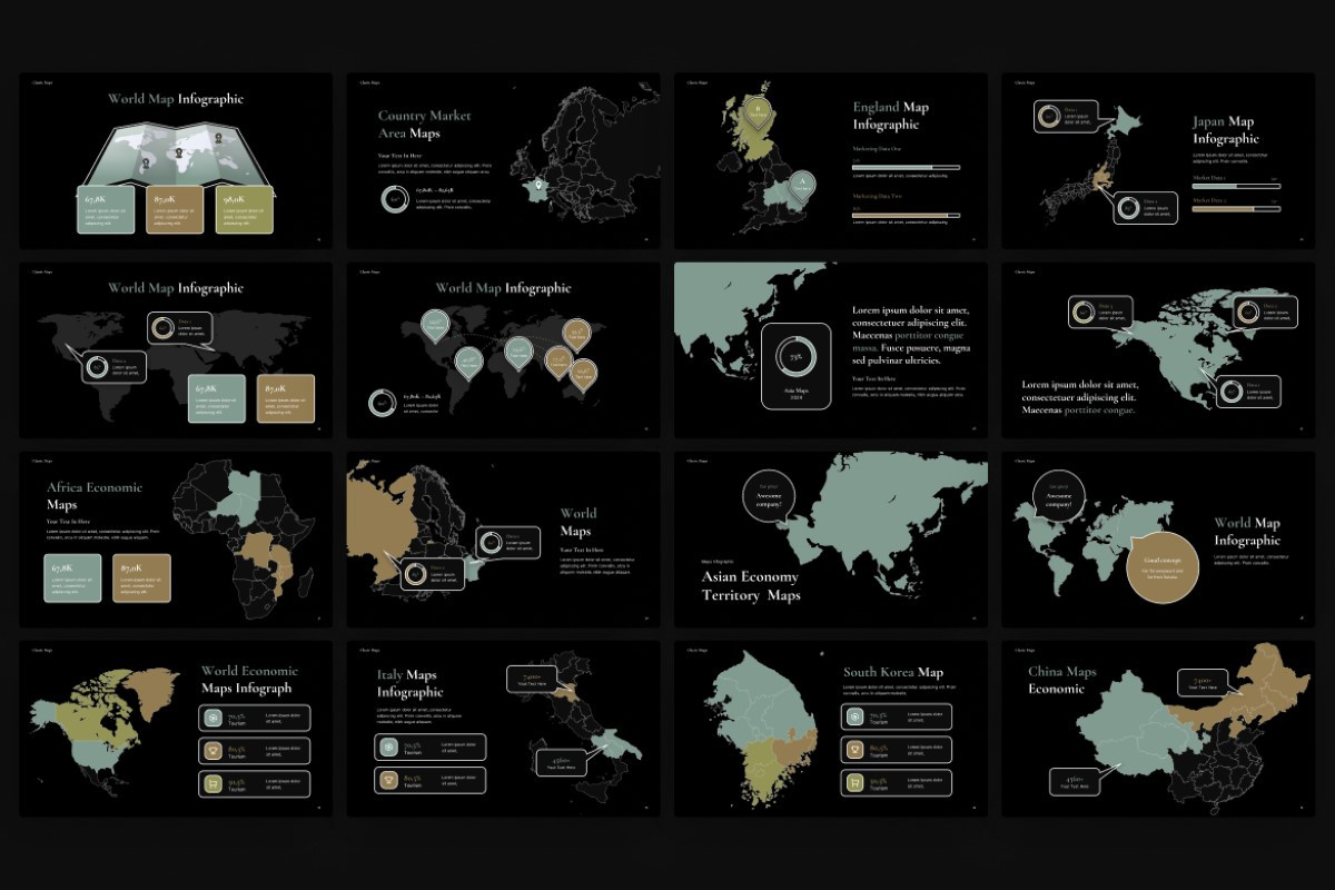 Classic Worldmaps Infographic PowerPoint Template | Nulivo Market