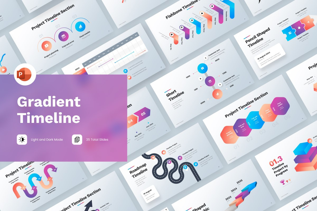 Gradient Timeline PowerPoint Template | Nulivo Market
