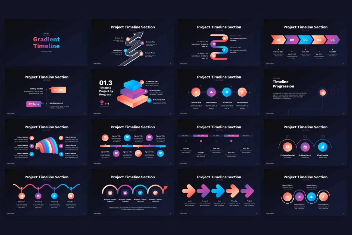Gradient Timeline PowerPoint Template | Nulivo Market