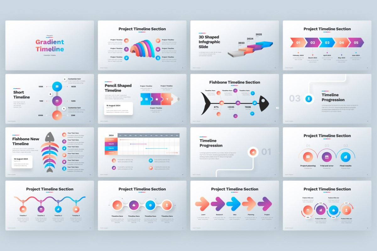 Gradient Timeline PowerPoint Template | Nulivo Market