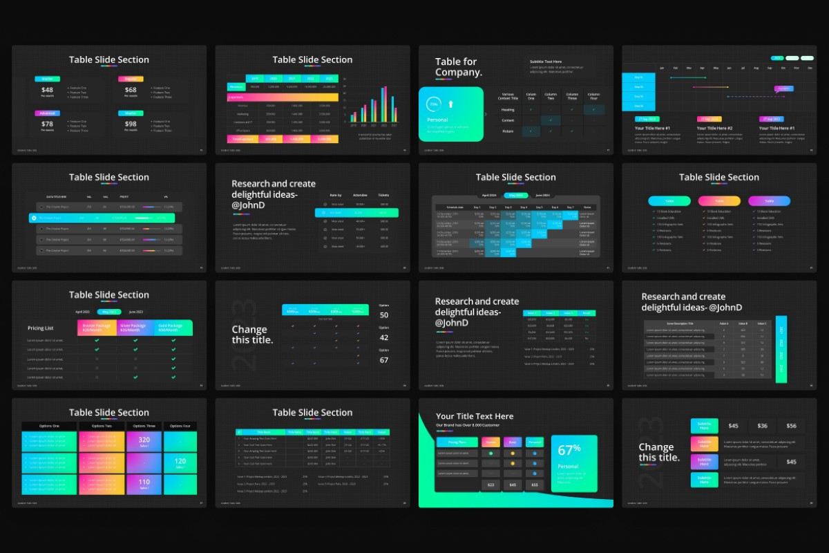 Table Slide Infographic PowerPoint Template | Nulivo Market