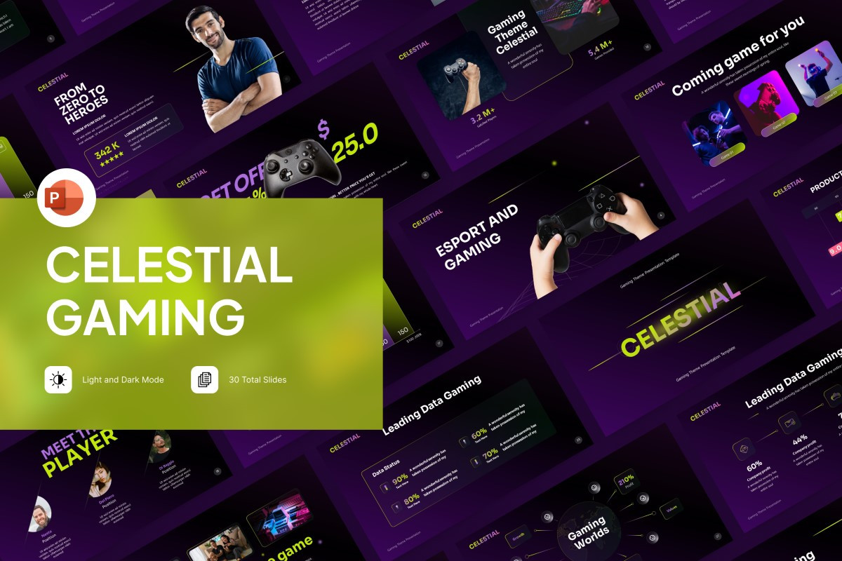 Celestial Gaming PowerPoint Template | Nulivo Market