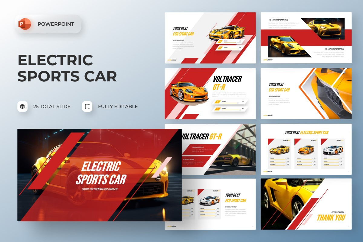 Electric Sport Car PowerPoint Template | Nulivo Market
