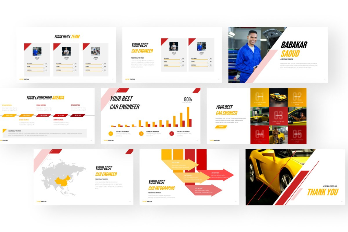 Electric Sport Car PowerPoint Template | Nulivo Market