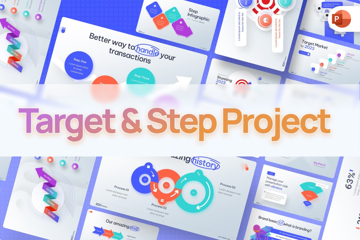 Target & Step Project PowerPoint Template | Nulivo Market