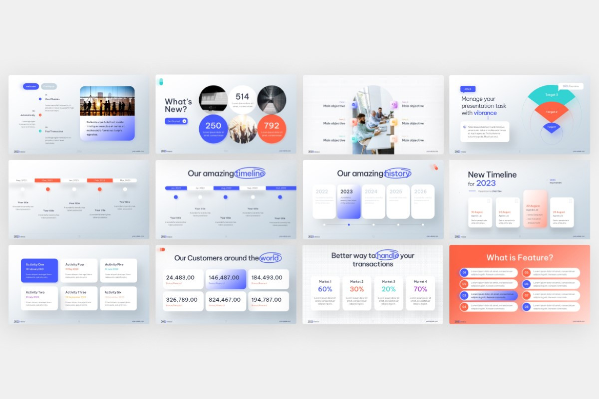 Feature Point & Timeline PowerPoint Template | Nulivo Market