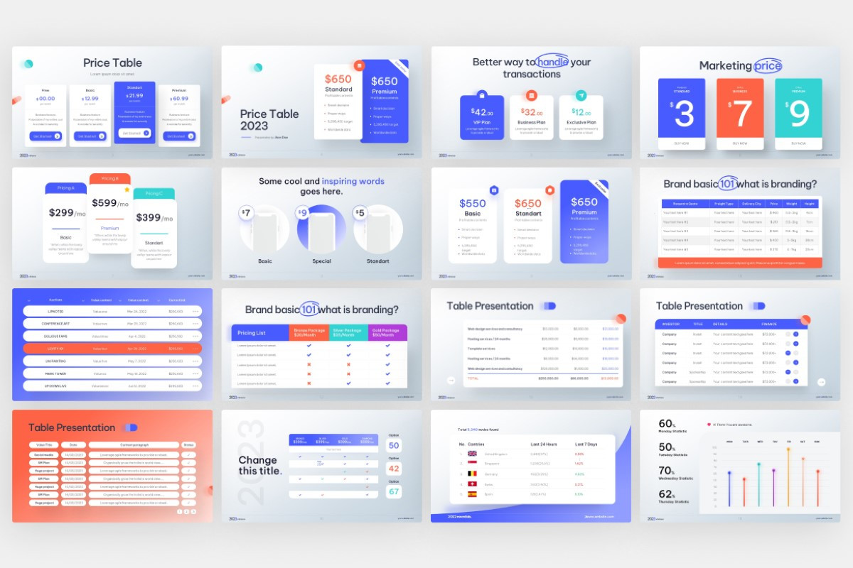 Price Table PowerPoint Template | Nulivo Market