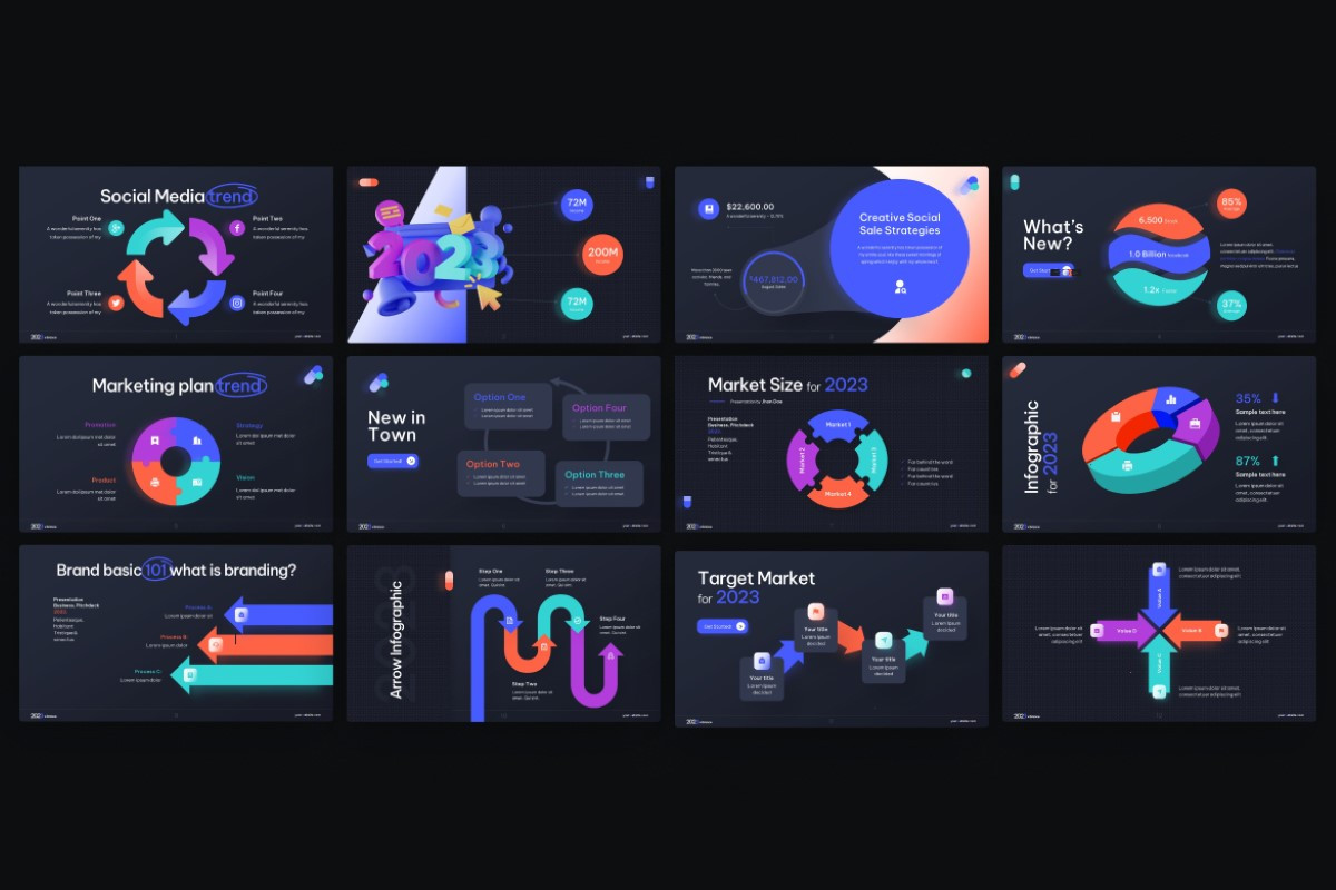 Circle and Arrow Diagram PowerPoint Template | Nulivo Market
