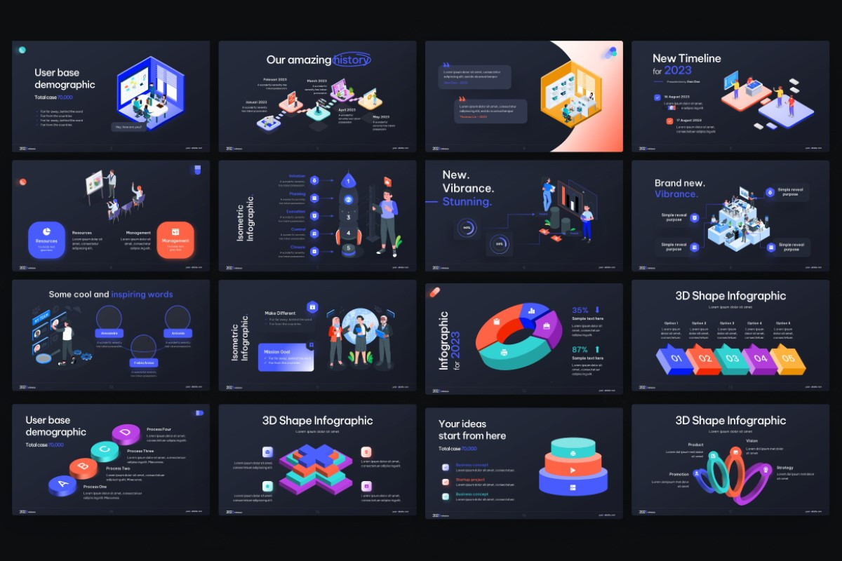 Isometric & 3D Shape PowerPoint Template | Nulivo Market