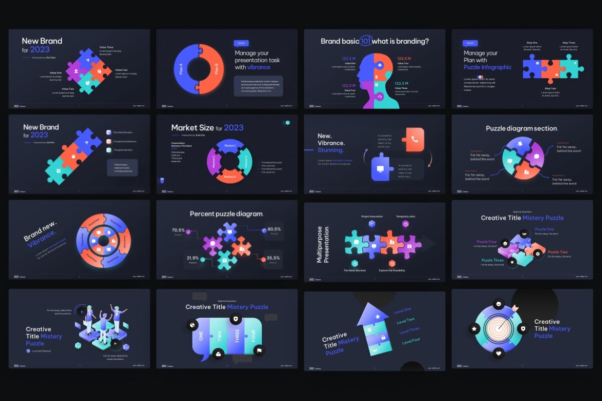 Puzzle Infographic PowerPoint Template | Nulivo Market