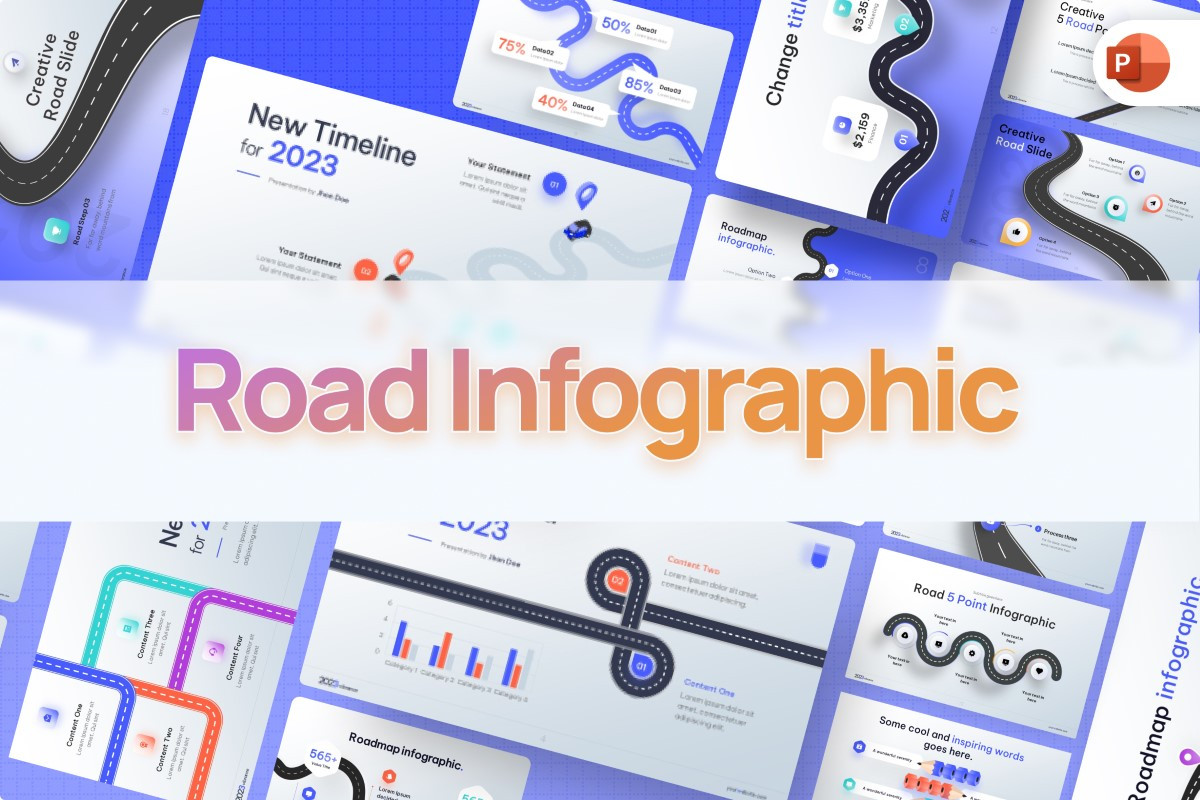 Road Infographic PowerPoint Template | Nulivo Market