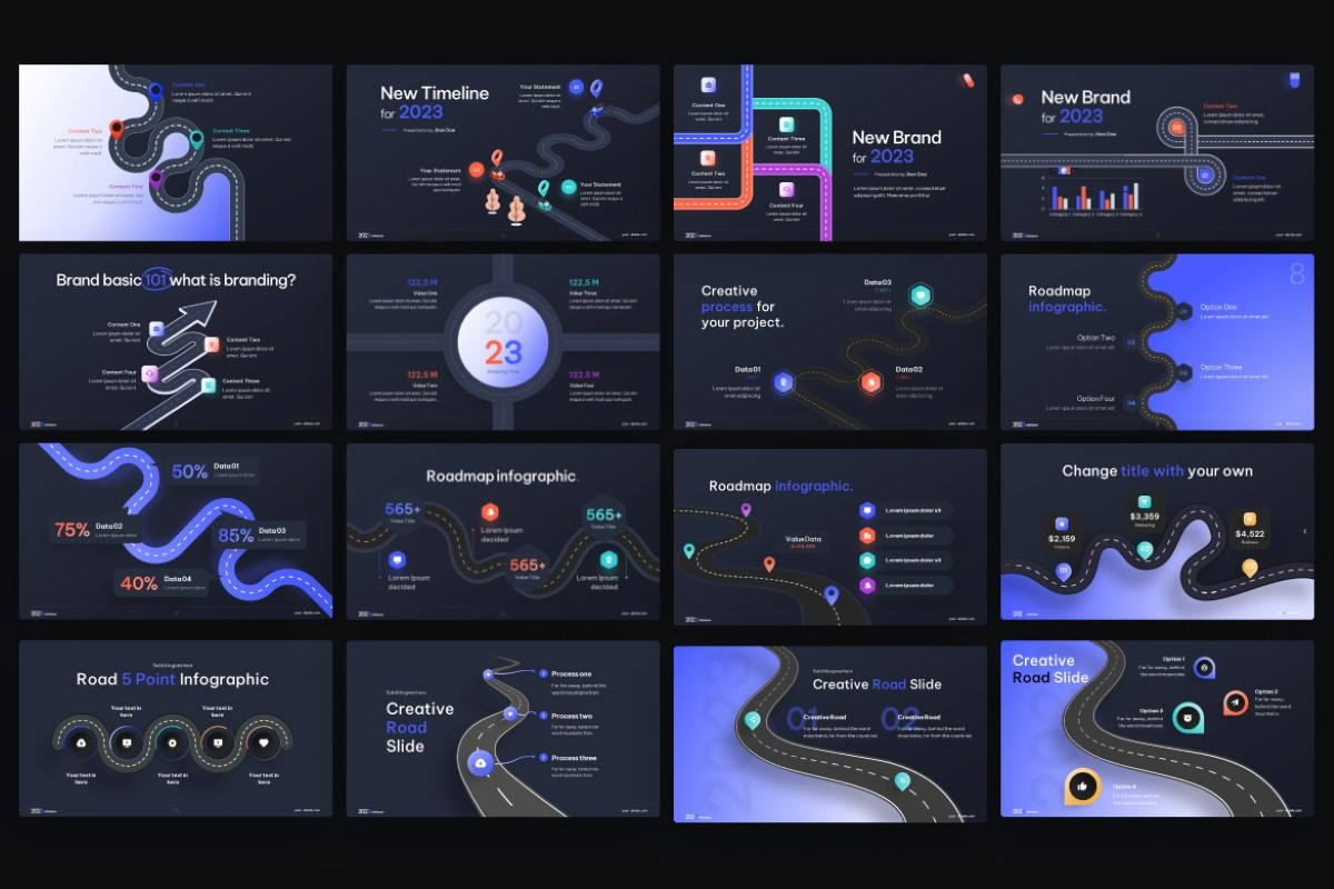Road Infographic PowerPoint Template | Nulivo Market