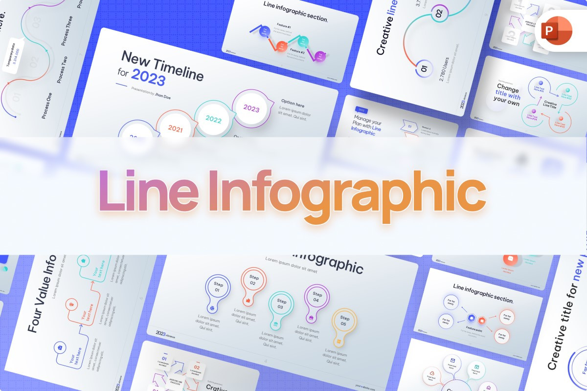 Line Infographic PowerPoint Template | Nulivo Market