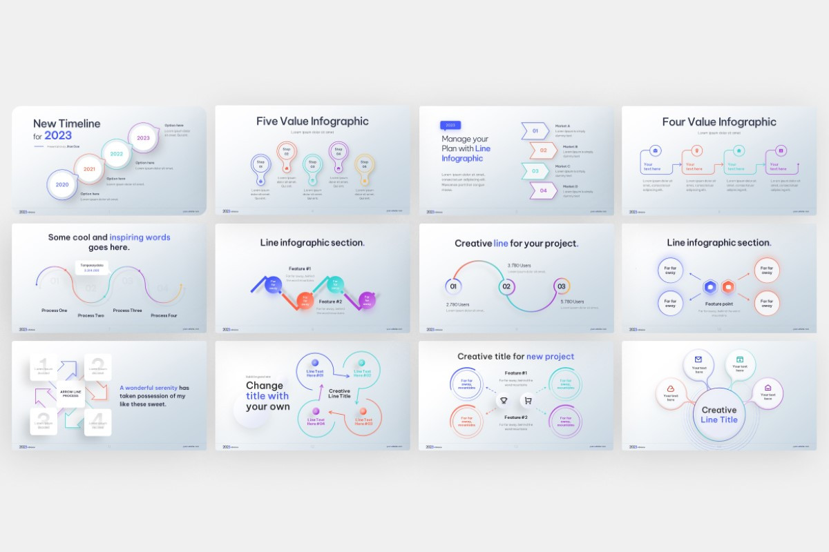 Line Infographic PowerPoint Template | Nulivo Market